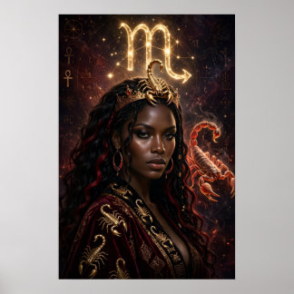 Schorpioen Zodiac Afrikaanse Koningin Poster