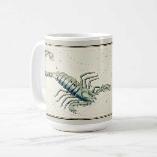 Schorpioen Zodiac Antiek Astronomische Grafiek Koffiemok (Voorkant links)