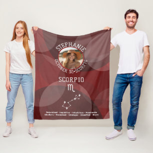 Schorpioen Zodiac Astrologie Foto Aangepaste geboo Fleece Deken