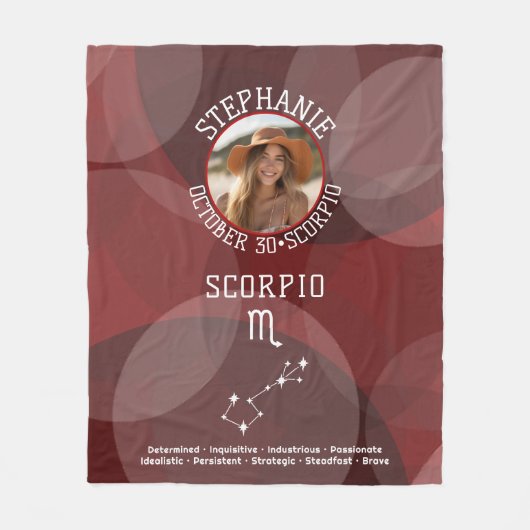 Schorpioen Zodiac Astrologie Foto Aangepaste geboo Fleece Deken (Voorkant)