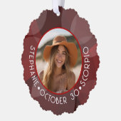 Schorpioen Zodiac Astrologie Foto Aangepaste geboo Ornament Kaart (Links)