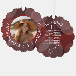 Schorpioen Zodiac Astrologie Foto Aangepaste geboo Ornament Kaart
