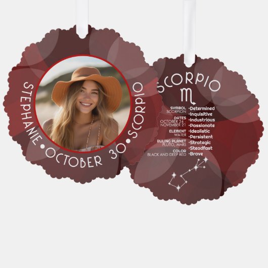 Schorpioen Zodiac Astrologie Foto Aangepaste geboo Ornament Kaart (Voorkant / Achterkant)