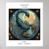 Schorpioen Zodiac Astrologie Naam & Verjaardag Poster (Voorkant)