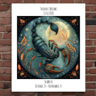 Schorpioen Zodiac Astrologie Naam & Verjaardag Poster