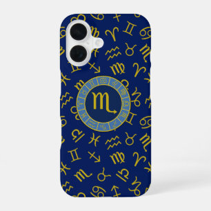 Schorpioen Zodiac + Astrologie Symbolen Patroon Gl iPhone 16 Hoesje