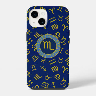 Schorpioen Zodiac + Astrologie Symbolen Patroon Gl iPhone 14 Hoesje