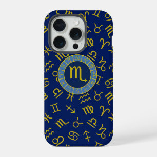 Schorpioen Zodiac + Astrologie Symbolen Patroon Gl iPhone 15 Pro Case