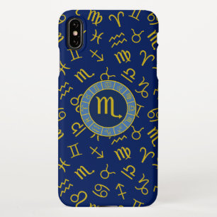 Schorpioen Zodiac + Astrologie Symbolen Patroon Gl iPhone XS Max Hoesje