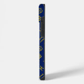 Schorpioen Zodiac + Astrologie Symbolen Patroon Gl iPhone Hoesje (Linkerkant)