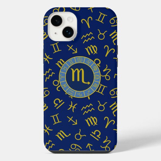 Schorpioen Zodiac + Astrologie Symbolen Patroon Gl iPhone Hoesje (Achterkant)