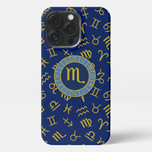 Schorpioen Zodiac + Astrologie Symbolen Patroon Gl iPhone 13 Pro Hoesje