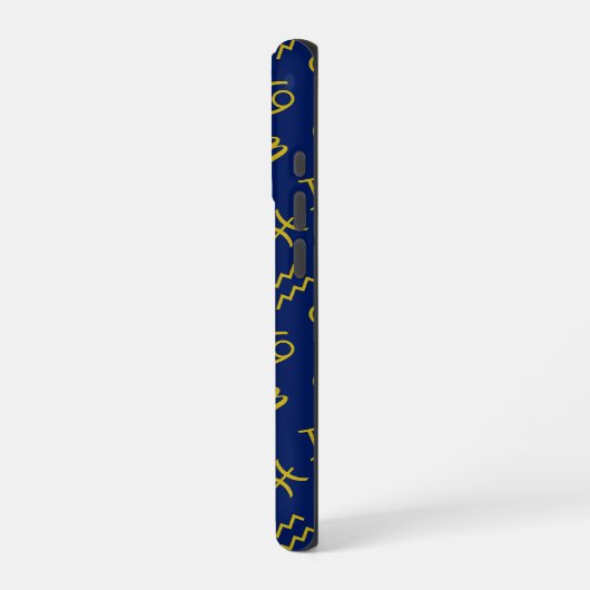 Schorpioen Zodiac + Astrologie Symbolen Patroon Gl iPhone Hoesje (Linkerkant)