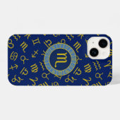 Schorpioen Zodiac + Astrologie Symbolen Patroon Gl iPhone Hoesje (Achterkant horizontaal)