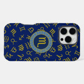 Schorpioen Zodiac + Astrologie Symbolen Patroon Gl iPhone Hoesje (Achterkant horizontaal)
