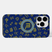 Schorpioen Zodiac + Astrologie Symbolen Patroon Gl iPhone Hoesje (Achterkant horizontaal)