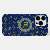 Schorpioen Zodiac + Astrologie Symbolen Patroon Gl iPhone Hoesje (Achterkant horizontaal)