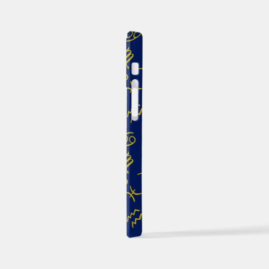 Schorpioen Zodiac + Astrologie Symbolen Patroon Gl iPhone Hoesje (Linkerkant)