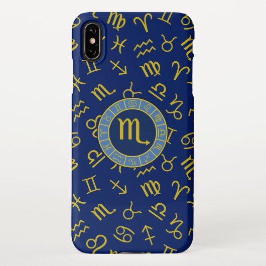 Schorpioen Zodiac + Astrologie Symbolen Patroon Gl iPhone Hoesje (Achterkant)