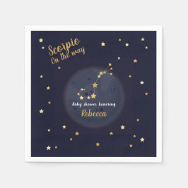 Schorpioen zodiac baby shower servet