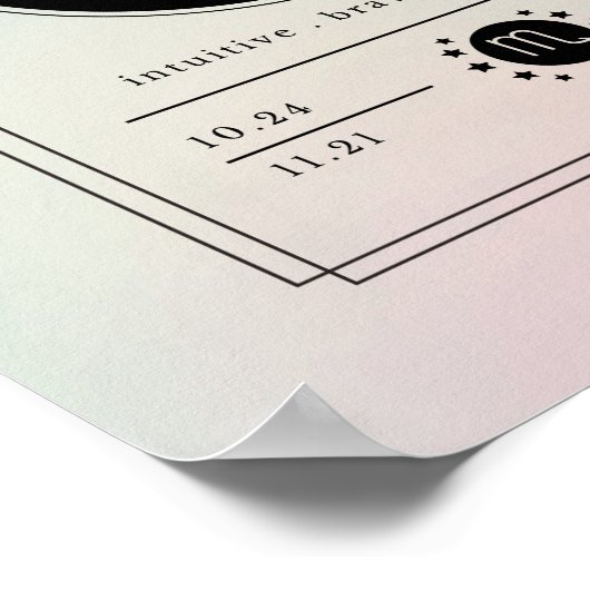 Schorpioen Zodiac Chart Gradiënt Pastels Poster (Hoek)