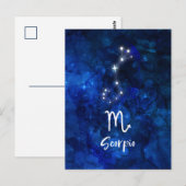Schorpioen Zodiac Constellation Blue Galaxy Celest Briefkaart (Voorkant / Achterkant)