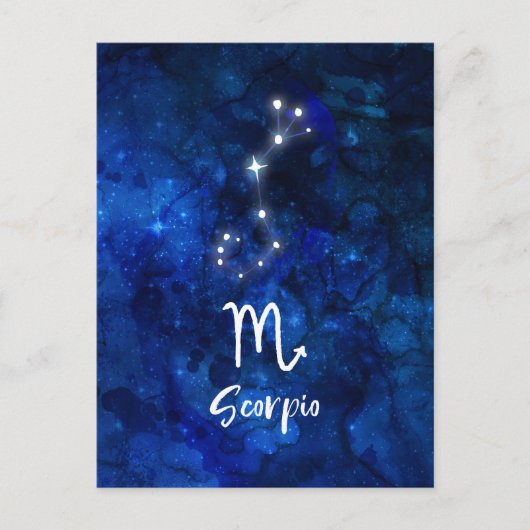 Schorpioen Zodiac Constellation Blue Galaxy Celest Briefkaart (Voorkant)