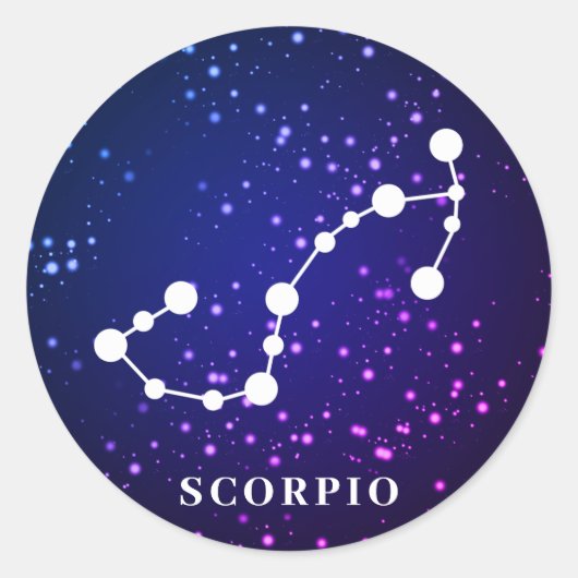 Schorpioen Zodiac Constellation Design Ronde Sticker (Voorkant)