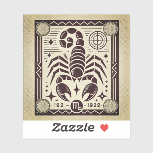 Schorpioen Zodiac Custom-Cut Vinyl Sticker Retro (Vel)