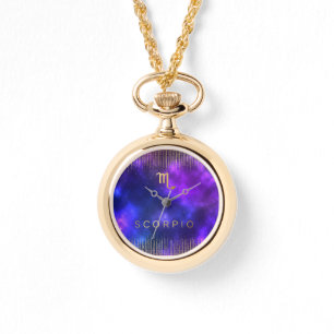 Schorpioen Zodiac Custom Goud Wrap-Around Horloge