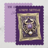 Schorpioen Zodiac Een Paarse Gem Kaart (Voorkant / Achterkant)