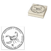 Schorpioen Zodiac Hand-getrokken kuif | Retouradre Rubberstempel (Gestempeld)
