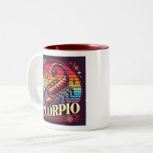 Schorpioen Zodiac Koffie Mok Retro Design (Voorkant links)
