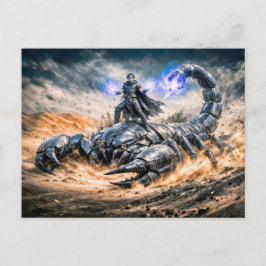 Schorpioen Zodiac met Krijger en Grote Mechanische Briefkaart