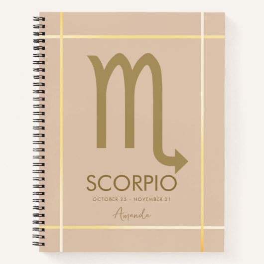Schorpioen Zodiac Minimalist Elegant Astrologisch Notitieboek (Voorkant)