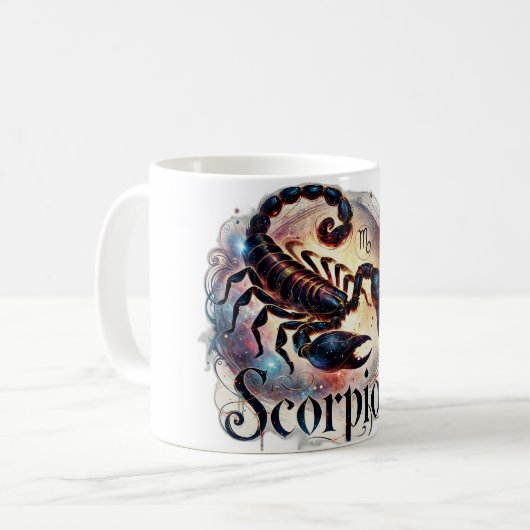 Schorpioen Zodiac Mok – Intens & Mystiek Ontwerp ♏ (Voorkant links)