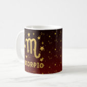 Schorpioen Zodiac Rood en Goud Astrologie Mok (Voorkant links)