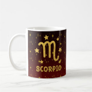 Schorpioen Zodiac Rood en Goud Astrologie Mok