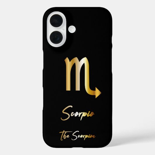 Schorpioen Zodiac Sign, Zwart & Goud Case-Mate iPhone Case (Achterkant)