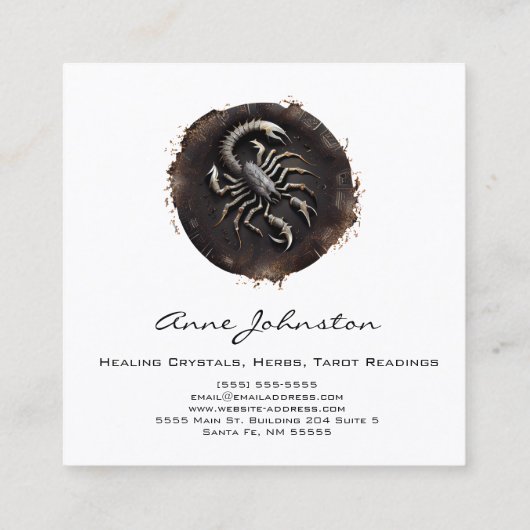Schorpioen Zodiac Square Visitekaartje (Achterkant)