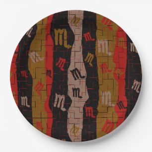 Schorpioen Zodiac Stripes Papieren Bordje