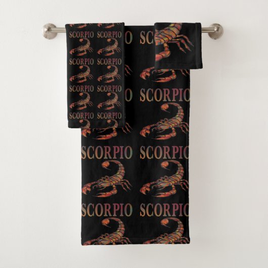Schorpioen Zodiac Symbool Bad Handdoek Set  (Insitu)