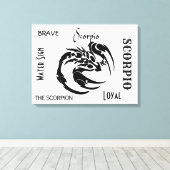 Schorpioen Zodiac Symbool Canvas Afdruk (Insitu (Houten vloer))