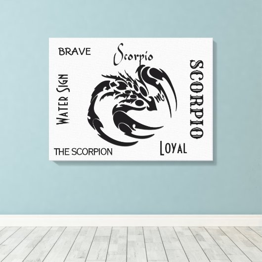 Schorpioen Zodiac Symbool Canvas Afdruk (Insitu (Houten vloer))