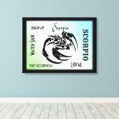 Schorpioen Zodiac Symbool Canvas Afdruk (Insitu (Houten vloer))