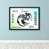 Schorpioen Zodiac Symbool Canvas Afdruk (Insitu (Houten vloer))