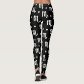 Schorpioen Zodiac Symbool en Sterren Patroon Leggings (Achterkant)
