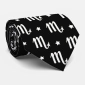 Schorpioen Zodiac Symbool en Sterren Patroon Stropdas (Opgerold)