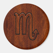 Schorpioen Zodiac Symbool in Mahonie Stijl Magneet (Voorkant)