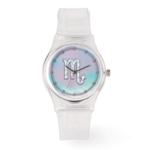 Schorpioen Zodiac Symbool in Moeder van Parel Deco Horloge